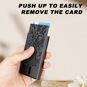 Mỏng kinh doanh du lịch bảo vệ an ninh <span class=keywords><strong>RFID</strong></span> chặn thẻ ví sợi carbon Slim tối giản chủ thẻ tín dụng - Product Image 2