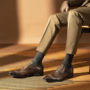 Zapatos Oxford de Cuero Brillante para Hombre, con Punta en Pico, para Vestir, Formales y Casuales, Cómodos, Sin Cordones, Brillantes - Product Image 6