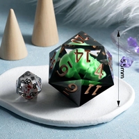 Nouveau design de dés à jouer en forme de crâne, 55 mm, géants, personnalisés, 20 faces, dés liquides en résine, bords tranchants, polyédriques, dés D20 pour TTRPG