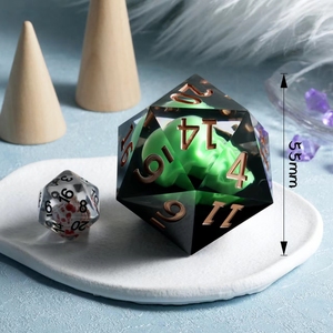 Thiết kế mới sọ vai trò chơi xúc xắc 55mm khổng lồ tùy chỉnh 20 Mặt DND xúc xắc lỏng nhựa sắc cạnh đa diện D20 xúc xắc cho ttrpg - Product Image 5