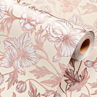 Papier cadeau de luxe haut de gamme 80g, papier métallisé avec motif floral doré, idéal pour la fête des mères et l'emballage de mariage