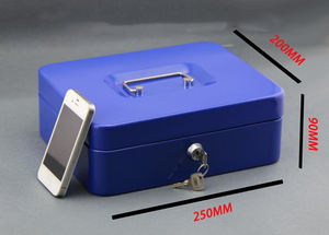Choix chauds Chine Vente en gros Boutique Sécurité <span class=keywords><strong>Petite</strong></span> Clé Serrure Cash Box Tirelire en métal Avec Couvercle - Product Image 3