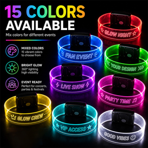Bracelet LED lumineux fantaisie avec fermeture magnétique, cadeau promotionnel pour fêtes et événements - Product Image 1