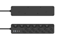 5 Stopkontak AC Pelindung Lonjakan Arus Jerman dengan 2 Pengisi Daya USB-A + 2 Pengisi Daya USB-C 15A Soket Ekstensi Industri IP21 1050J