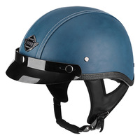 Casque de moto rétro en cuir PU fait main pour hommes et femmes, toutes saisons, casque de moto en ABS