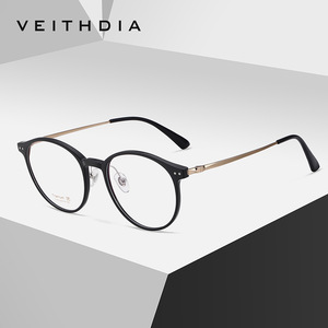 Veithdia Round Pure Titanium Optical Eyeglasses <b>Frame</b> Unisex Full-<b>Frame</b> Lightweight Blue Light Protection 7103 - Product Image 2