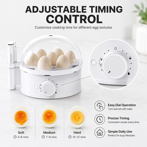 Einstellbarer Eierkocher für 7 <span class=keywords><strong>Eier</strong></span> mit Transparentem Deckel Multifunktionaler Elektrischer Eierkocher für Frühstück und Kochen zu Hause - Product Image 1
