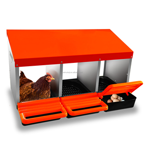 Cage à poules en métal avec nichoirs roulants pour la ponte des œufs, poulailler - Product Image 1