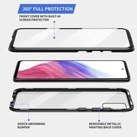 360 coque de téléphone magnétique à couverture complète cadre en métal verre trempé Anti peeping intimité pour Samsung S25 Ultra S24 Iphone 16 15 Pro