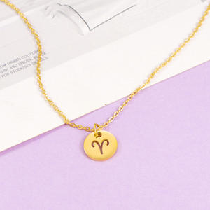 Collana con Ciondolo Personalizzato in Acciaio Inossidabile, Impermeabile, con Piccolo Disco Segno <span class=keywords><strong>Zodiacale</strong></span> (12 Costellazioni), per Donna, Ideale per Matrimoni - Product Image 5