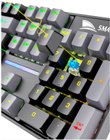 Clavier mécanique filaire Smailwolf SK18 104 touches, éclairage RGB, double injection de couleur, ABS moulé par injection, design ergonomique, clavier de jeu filaire