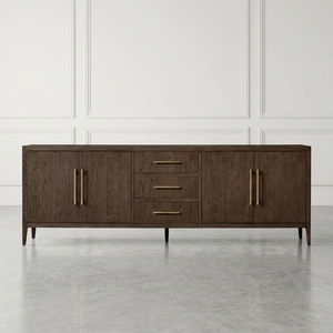 Credenza Moderna per Tutta la Casa con 4 Ante, Mobile Buffet in Legno Massello per Sala <span class=keywords><strong>da</strong></span> Pranzo - Product Image 1