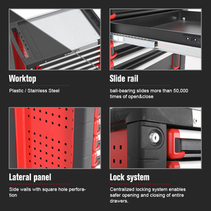 Kinbox 445 pièces BMC Tray chariot à main professionnel élargi chariot à outils multifonctionnel durable prend en charge la personnalisation - Product Image 4