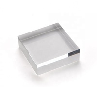 Présentoir en acrylique transparent solide avec logo imprimé UV, bloc surélevé de 30 mm d'épaisseur pour la décoration intérieure
