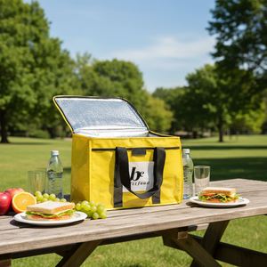 Reusable Waterproof Insulated Lunch Bag Aluminum Foil Thermal <b>Cooler</b> Tote for Outdoor Picnic Camping & Daily Use - Product Image 2
