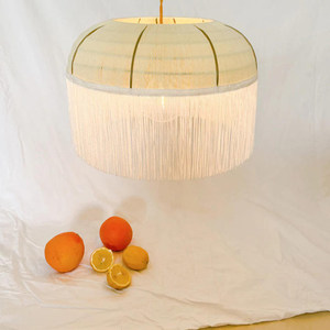Lampe de table artisanale moderne minimaliste avec pompon, source lumineuse LED E27, écologique, pour salon, villa, hôtel, appartement - Product Image 4