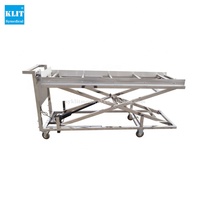 Chariot hydraulique pour le transport de bacs mortuaires, argenté, capacité 1 corps, designs personnalisables