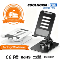Support de refroidissement multifonctionnel rotatif en métal, support de bureau pliable pour diffusion en direct, support portable pour tablette et téléphone