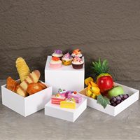 YN usine personnalisé 4 étapes Rectangle clair affichage Cube Table des aliments blanc acrylique restauration Buffet contremarches pour présentoir alimentaire