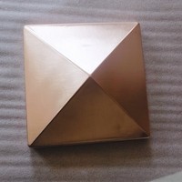 Cubierta Metálica para Postes de Cerca, Estilo Pirámide, Base Cuadrada, Acabado Cobre, 90-140 mm, para Postes de Cerca de Jardín, Uso Exterior, Venta al Por Mayor