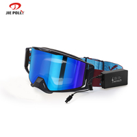Lunettes de ski personnalisées Jiepolly Fabricant antibuée Lentille magnétique Vente en gros Uv400 Lunettes de snowboard chauffa