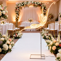 Lampe sur pied LED personnalisée élégante avec papillons mobiles pour accessoires de mariage, salle de réception, hôtel, restaurant, événements d'anniversaire, décoration de bar
