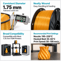 Filament PLA Soie Monocouleur 1kg Finition Brillante Compatible avec les Imprimantes 3D Bambu Lab et Creality