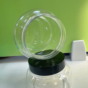 Envase Redondo Transparente de Plástico Ámbar para Exfoliante Corporal de 100 ml, 120 ml, 150 ml, 180 ml, 200 ml, con Tapas Negras y Doradas, Frasco de PET para Cosméticos - Product Image 5