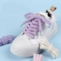 Lacets moelleux ronds de haute qualité Lacets de chaussures moelleux à la mode pour baskets Lacets de chaussures flous