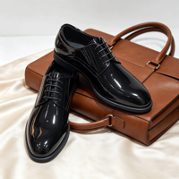 Formelle Hochzeitsschuhe für Herren Schwarze Lackleder Oxford-Schuhe Hochglanz-Smokingschuhe für Trauzeugen Partys Veranstaltungen 2026