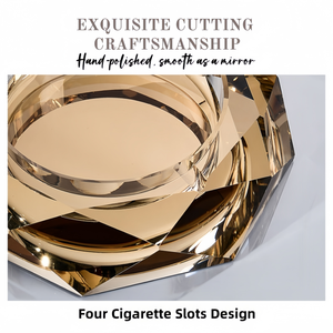 Posacenere di vetro con Logo personalizzato di lusso in cristallo tagliato a mano - Product Image 2