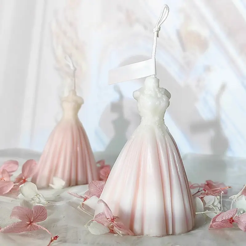 ウェディングドレスシェイプキャンドルカラフルな香りの花嫁ドレスキャンドルウェディングドレスキャンドル