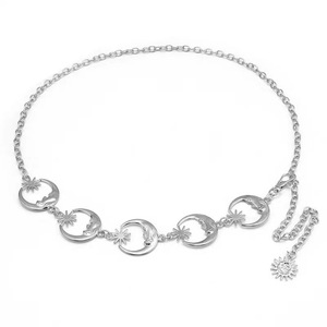Cinto de Cadeia de Metal Estilo Punk com Lua e Estrelas, Acessórios de Moda Personalizados e Ajustáveis - Product Image 2
