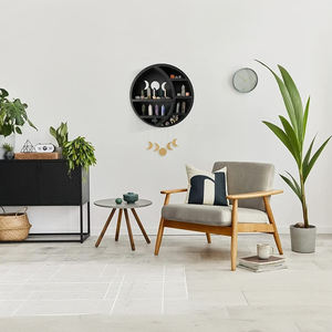 Estante de cristal de luna creciente, estantes colgantes de pared para dormitorio, decoración de pared de madera, estante de Luna - Product Image 4