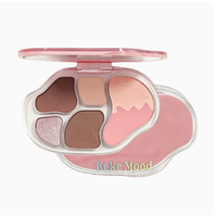Palette de maquillage pour les yeux en poudre minérale 3 couleurs (foncé et clair) avec des nuances chatoyantes et scintillantes, longue tenue, miroir intégré et pinceau double embout