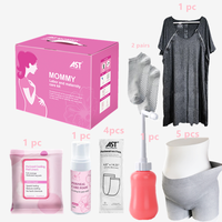 Lot de 5 culottes jetables en coton pour la maternité avec tampons à l'hamamélis et spray cicatrisant périnéal - Échantillon gratuit - Kit d'hygiène féminine
