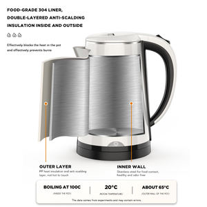 Dreepor 2.2L in acciaio inox <span class=keywords><strong>bollitore</strong></span> elettrico 1500W <span class=keywords><strong>riscaldamento</strong></span> rapido spegnimento automatico <span class=keywords><strong>bollitore</strong></span> <span class=keywords><strong>acqua</strong></span> portatile <span class=keywords><strong>per</strong></span> Hotel <span class=keywords><strong>e</strong></span> casa - Product Image 6