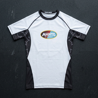 Rashguard MMA en polyester/nylon extensible imprimé par transfert thermique, couleur/logo personnalisés, 280g, faible coût, vente en gros, arts martiaux