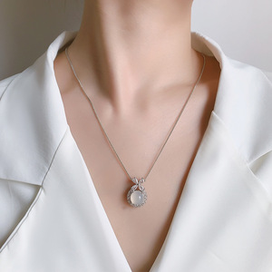 अच्छी गहने हार थोक लक्जरी महिला जेडेड हार लक्जरी सफेद जेड एजेंट लड़कियों के उपहार के लिए धनुष पेलेंट हार - Product Image 5