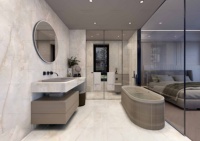Mur en marbre blanc d'Italie, dalle en porcelaine grand format de 12 mm