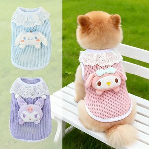 Cute Cartoon Pet Summer Mesh Vest Dog Breathable Clothing Sanrio Style <b>Cat</b> <b>Clothes</b> Pink Purple Blue - Product Image 1