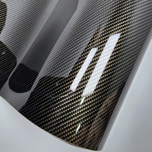 Hot Sale Eco-friendly PET Release Liner <strong>Black</strong> Gold Carbon Fiber Vinyl <strong>Wrapping</strong> Glue Luxury <strong>Car</strong> Covering 1.52*18m G4 Brand 2 Year - Product Image 4