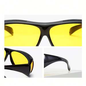 Lunettes de conduite de jour et de nuit pour hommes et femmes, avec logo personnalisé, vente en gros, verres jaunes UV400, anti-éblouissement, vision nocturne, lunettes de soleil pour hommes - Product Image 6