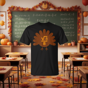 Camiseta para profesores de matemáticas con diseño de pavo y raíz cuadrada para la celebración de Acción de Gracias - Product Image 3