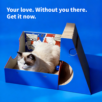 Les chats adorent : Griffoir pour chat en carton ondulé, pour l'auto-entretenissement et le jeu amusant des chats d'intérieur et des chatons