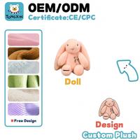 Fabricante Mayorista de Peluches Personalizados de Conejo Blanco Crema con Orejas Largas, Peluche Suave y Adorable, Juguete de Peluche de Conejo, CPC CE OEM ODM