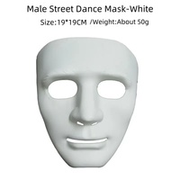 Masques en plastique épaissis pour Halloween, masques de danse de rue, masques de mascarade, masques de danse de la mort, blanc et noir, pour performance intégrale du visage