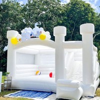Château gonflable combiné pour mariage, château gonflable commercial blanc avec toboggan