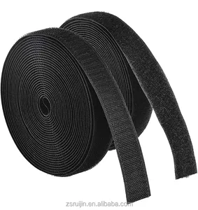 2 Inch Hook and Loop Tape Strips with 3M VHB Strong Heavy Duty Adhesive - 5  Yards - Black Sticky Back Fastener