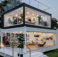 Maison conteneur préfabriquée verte pliable moderne à 2 étages, série blanche, écologique, à énergie solaire, 2 chambres, pour école ou hôpital